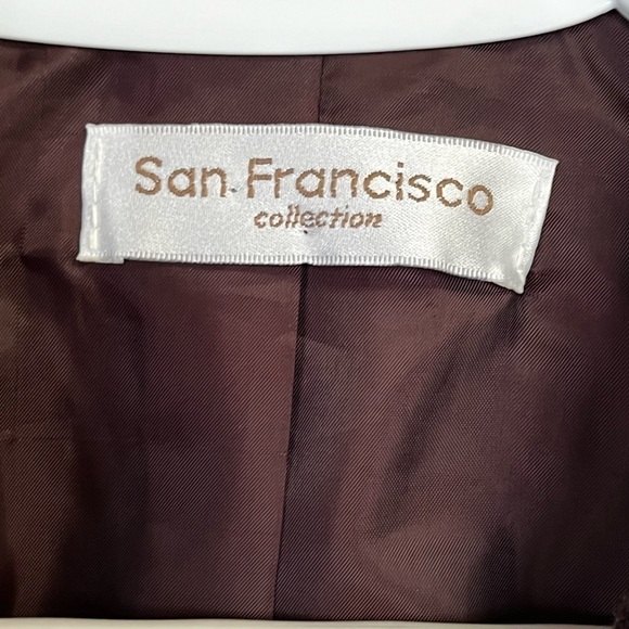 Les Boutiques San Francisco Wool Blazer Maroon Vintage - Picture 9 of 11